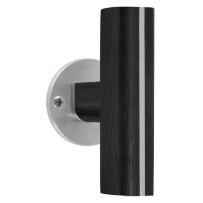 Afbeelding van Formani Voordeurknop Piet Boon TWO PBT22V/50 vast op rozet mat RVS/eikenhout zwart