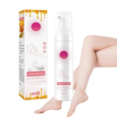 Afbeelding van Ontharingsmousse honing, ontharingsspray, haarverwijderingsspray, crèmespray voor ontharing, bijenwax ontharingsmousse, honingmousse ontharing over het hele lichaam