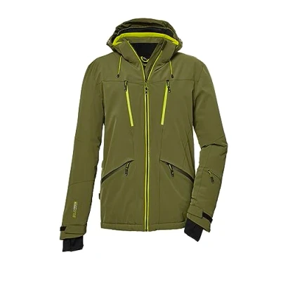 Afbeelding van killtec Heren SKI jas/functioneel jack met afritsbare capuchon en sneeuwvanger KSW 74 MN JCKT, moss S, 39738 000
