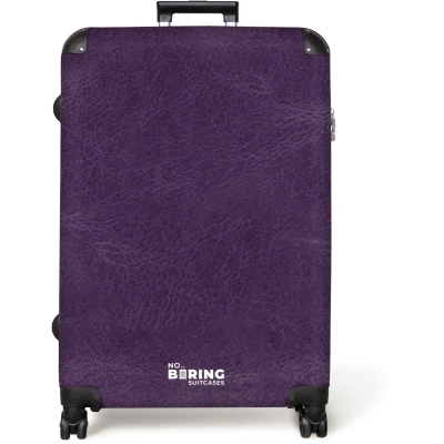 Afbeelding van NoBoringSuitcases.com® Koffer groot Reiskoffer lichtgewicht Lederen look aubergine paars Rolkoffer met 4 wielen Grote trolley XL 98 liter bagage