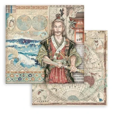 Afbeelding van Stamperia Sir Vagabond in Japan Samurai 12x12 Inch Paper Sheets (10pcs) (SBB821) (DISCONTINUED)