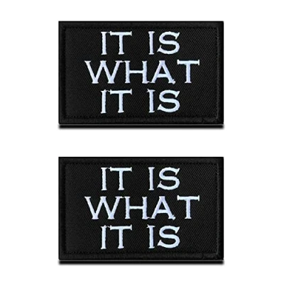 Afbeelding van 2 stuks grappige bikerpatches &quot;It is What It is&quot; geborduurde patches met haak en lusbanden, compatibel klittenband, militair, moral, tactisch embleem, 8 x 5 cm