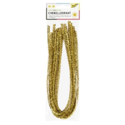 Afbeelding van Chenilledraad Folia 50cm lang 10 stuks goud