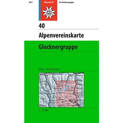 Afbeelding van DAV Alpenvereinskarte 40 Glocknergruppe 1 : 25 000: Wegmarkierung und Skitouren