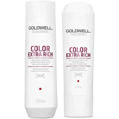 Afbeelding van Goldwell Dualsenses Color Extra Rich Brilliance Shampoo 250ml + Conditioner 200ml bundel/set/pakket Haibu by Kapperskorting.com