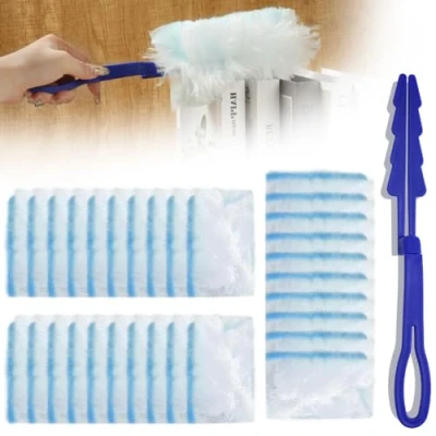 Afbeelding van Vicloon 20 stuks Flash Duster navullingen, Navulstofdoek voor reiniging, Wegwerpstofdoekkoppen, Sterke elektrostatische stofverwijdering Handmatig stofnavulpakket