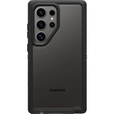 Afbeelding van OtterBox Samsung Galaxy S24 Ultra Defender Series XT transparant hoesje donkere kant (helder/zwart), schermloos, robuust, sleutelkoord bevestiging