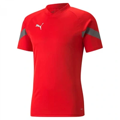 Afbeelding van Puma Teamfinal Training Fussball Voetbalshirt, Heren, Maat: Small, Red smoked pearl silver
