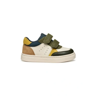 Afbeelding van Geox Nashik Babyschoenen voor kinderen, Maat: 24, Light/ivory/dark green Leer en textiel