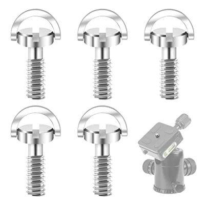 Afbeelding van camera montageschroeven 5 stuks 1/4 inch D ringschroeven bevestigingsschroeven roestvrij stalen snelontgrendelingsplaat voor camerastatief monopod