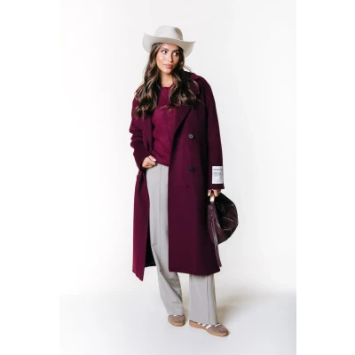 Afbeelding van Colourful Rebel Zania Double Breasted Wool Long Coat L
