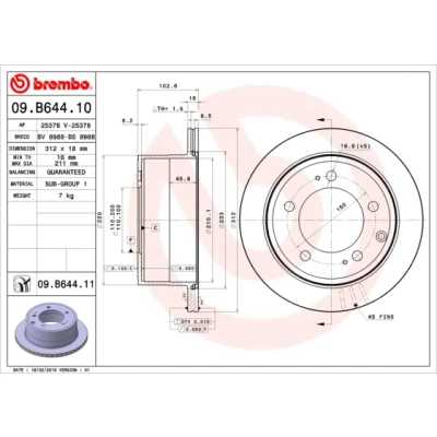 Afbeelding van Brembo Remschijf 09.B644.11