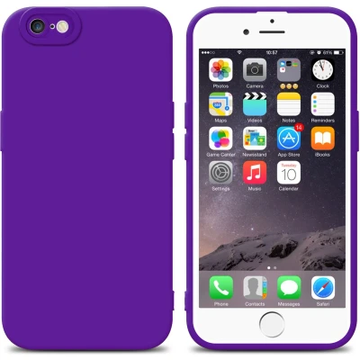 Afbeelding van Cadorabo Hoesje geschikt voor Apple iPhone 6 / 6S in FLUID DONKER PAARS Beschermhoes TPU silicone Cover Case