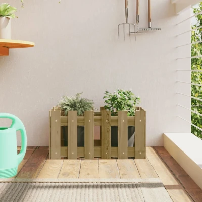 Afbeelding van Plantenbak met hekontwerp 60x30x30 cm geïmpregneerd grenenhout