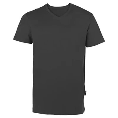 Afbeelding van Herenshirt &#039;Luxury V Neck Tee&#039; met korte mouwen Dark Grey 4XL