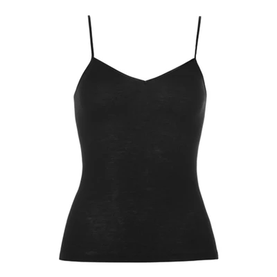 Afbeelding van Hanro Woolen Silk Spaghetti Top zwart maat XS