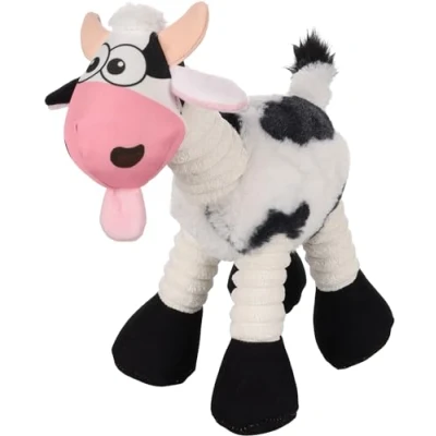 Afbeelding van &quot;Hondenknuffel Schaap Koe Zacht en knuffelbaar speelgoed voor je trouwe viervoeter&quot; Wit / 30cm x 28cm