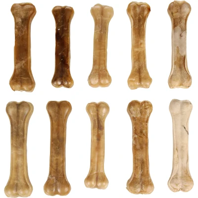 Afbeelding van &quot;Gezonde Buffelhuid Bot 10 stuks kauwsnack voor honden&quot; Natuur / 21cm x 150gr = 1,5 1,6kg