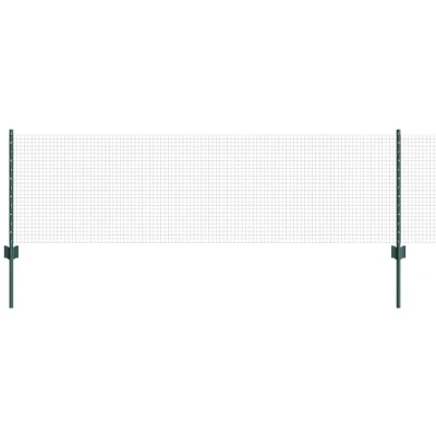 Afbeelding van vidaXL Gelast Draadhek met 11 U palen Groen 0.6x25 m Staal