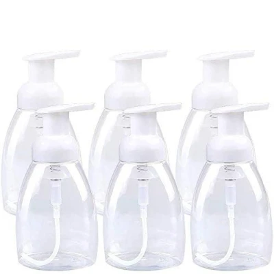 Afbeelding van Navulbare pomp, 300 ml, Lege Fles / schuimpomp, flessenhouder, schuimzeepdispenser, schuimvloeibare shampoo, keuken, badkamer, Douchefles zeepdispenser, Pompfles, 6 stuks