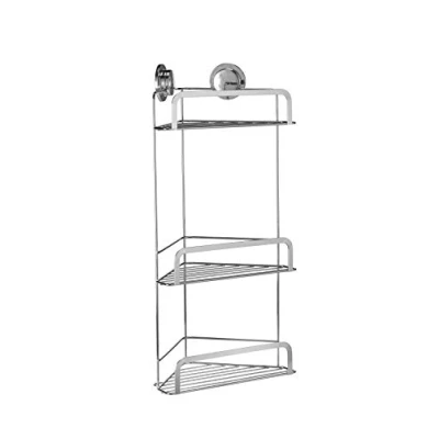Afbeelding van Croydex QM290841 Stick N Lock 2 drie niveaus zelfklevende hoek douchemand Caddy, 5 jaar roestvrije garantie