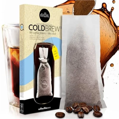 Afbeelding van finum® Coldbrew Koffiezetapparaat, 60 stuks, filters, koffiefilter voor koffiepoeder, koffiefilterhouder, koffiemaker kannen, BPA vrij, filters