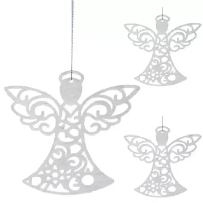Afbeelding van Malatec Kerstboom ornamenten/ hangers engeltjes 3 stuks.