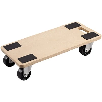 Afbeelding van Metafranc Transportroller 590 x 290 mm 500 kg draagkracht multiplex PP wielen/meubelroller/transporthulp voor verhuizing/rolwagen meubeltransport/kistenroller van hout / 822120