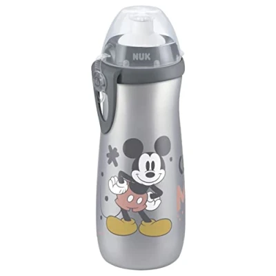 Afbeelding van NUK Sportbeker Minnie met soft push pull schenktuit van silicone clip, 450 ml in grijs