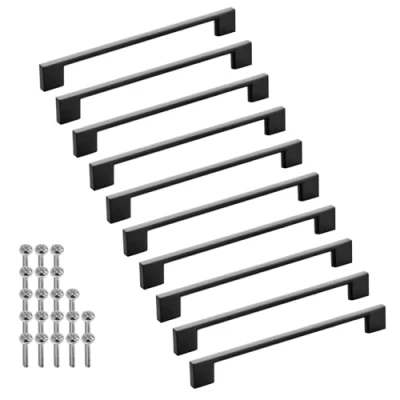 Afbeelding van SOTECH 10 stuks meubelgrepen BLACKLINE XII BA 192 mm zwart mat aluminium (lengte 224 mm, breedte 9 hoogte 28 mm) vitrinekastgrepen