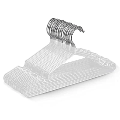 Afbeelding van KEPLIN 20x premium rubberen gecoate metalen hangers zwaar ruimtebesparende organizer kledinghangers voor kledingkasten kapstok rails (wit)