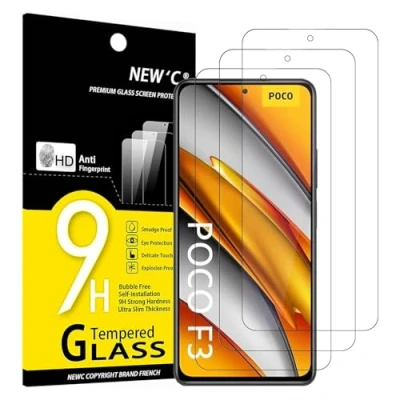 Afbeelding van NEW&#039;C 3 Stuks, Screen Protector voor Xiaomi Poco F3, Gehard Glass Schermbeschermer Film 0.33 mm ultra transparant, resistent
