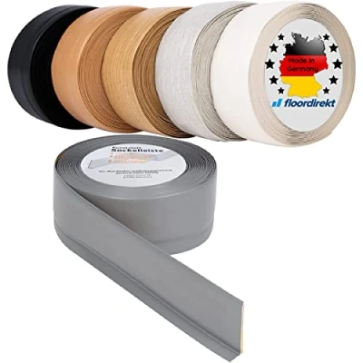 Afbeelding van Floordirekt PVC Zachte Plint ‘Oslo’ zelfklevende achterkant individueel op maat te snijden 50 x 15 mm lengte: m eiken