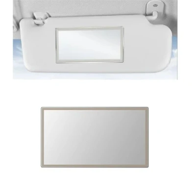 Afbeelding van Autozonneklep, HD make upspiegel, automake zonneklepspiegel, draagbare zelfklevende zitrugspiegel van roestvrij staal, auto cosmeticaspiegel, 150 x 80 mm