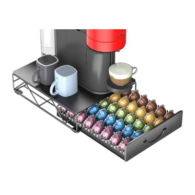 Afbeelding van Multifunctionele vertuoline koffiecapsulehouder van metaal voor 60 kleine of 40 grote Vertuo capsules en Dolce Gusto capsules, Nespresso capsulelade, organizer,