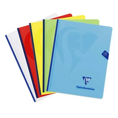 Afbeelding van Clairefontaine 309741C Mimesys Gebrocheerd schrift 17x22 cm 96 blad geruit Séyès Wit Papier 90 g Polypro omslag Willekeurige Kleur