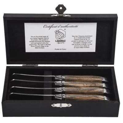 Afbeelding van Laguiole Style de Vie Botermessen Olijfhout 4 Stuks