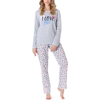 Afbeelding van Merry Style Dames Pyjama Lange mouwen broek Katoen MS MS10 169 PJ Gemêleerde Strik S