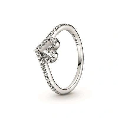 Afbeelding van Pandora Wish 199302C01 Ring Sparkling Wishbone Heart