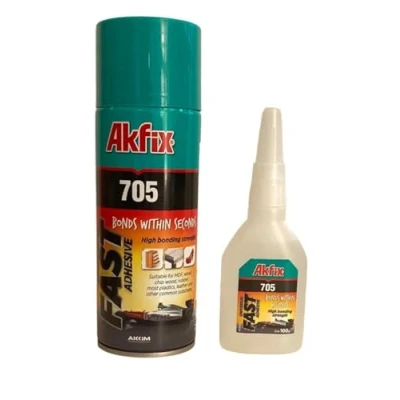 Afbeelding van Akfix Secondelijm, 100 g, 400 ml activator, secondelijm extra sterk, met activator CA lijm, professionele snellijm, multifunctioneel