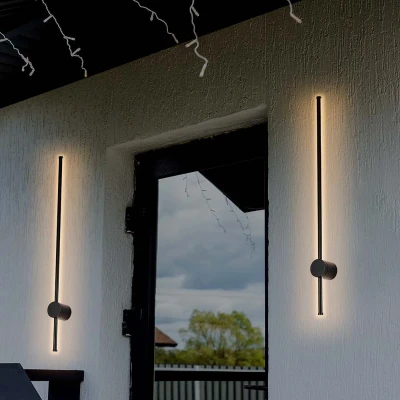 Afbeelding van V TAC VT 11112 B Moderne LED Wandlamp IP65 Zwarte Behuizing 12 Watt 1400 Lumen 3000K