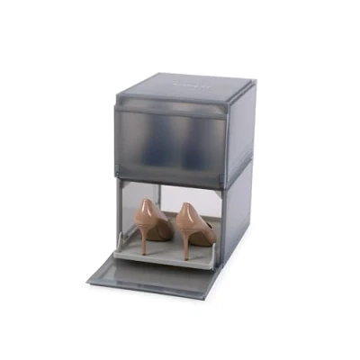 Afbeelding van Joseph ShoeCase Premium schoenopbergdoos, uitschuifbare lade, stofdicht, neerklapdeur, geventileerd, eenvoudige montage, verpakking van 2 stuks