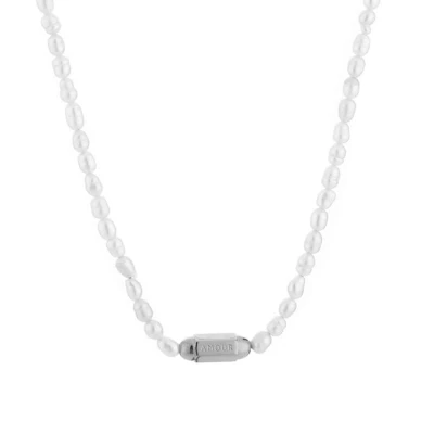 Afbeelding van Bijoutheek Ketting parels tube amour zilver JE13686