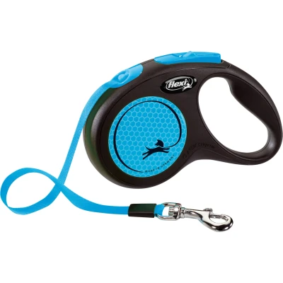 Afbeelding van Flexi Rollijn New Neon Tape Zwart / Blauw S 5 MTR TOT 15 KG (398596)