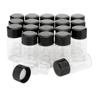 Afbeelding van Rowiz 20PCS 3ml (1.1 oz) Clear Glass Flesjes Vloeibare Sampling Sample Fles Mini Glazen met Zwarte Schroefdop