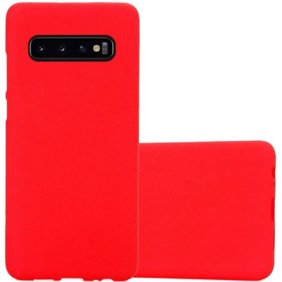 Afbeelding van Cadorabo Hoesje geschikt voor Samsung Galaxy S10 4G in FROST ROOD Beschermhoes gemaakt van flexibel TPU silicone Case Cover