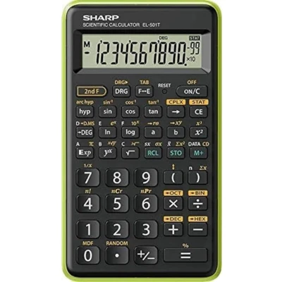 Afbeelding van Calculator Sharp EL501TBGR zwart groen wetenschappelijk per 10