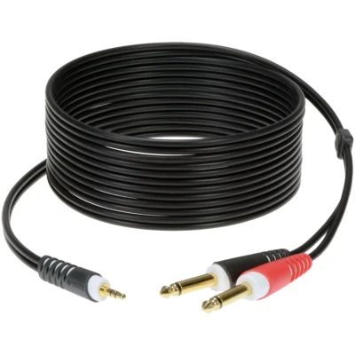 Afbeelding van Klotz AY5 0100 2x jack 2p 1x mini 3p 1 meter verloopkabel