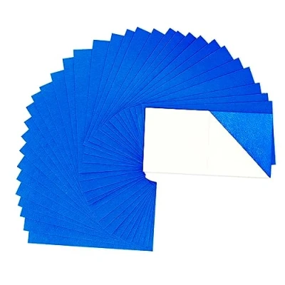 Afbeelding van Zelfklevende viltvellen, zelfklevend vilt, 33 stuks 10 x 20 cm viltlijm, diverse kleuren kleverige achterkant, stijf vilt voor ambachten, doe het zelf naaien schoolprojecten decoratie (blauw)