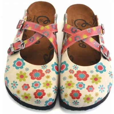 Afbeelding van GOBY Gekleurde Madeliefjes Clogs Slippers Hoge kwaliteit Handmade Maat 37